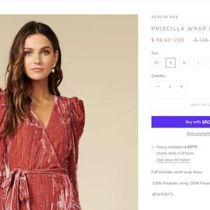 Adelyn Rae Dusty Pink Wrap Dress